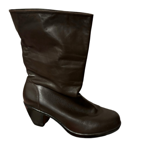 Dansko Bobbi brown leather heeled boots women’s 39 Roll down cuff ankle - Picture 4 of 8